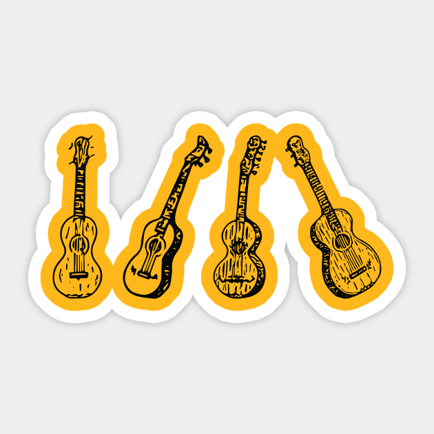 4 Guitars Sticker by Nick Bartle Berg